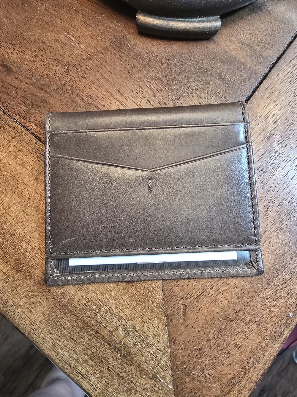 Mens Fossil Classic Brown Leather Card Holder Wallet- New